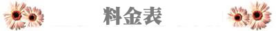 料金表 全メニュー